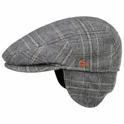 Merlino Casual Flat Cap with Ear Flaps by - grey-blue - Size: 60 cm