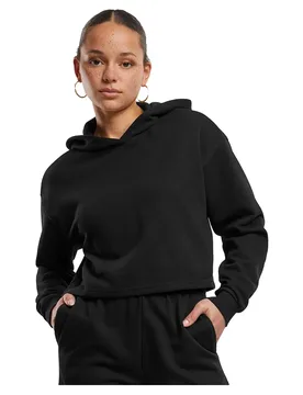Sweat à Capuche Oversized Cropped Light Terry Black XL - Urban classics - FashionsVida