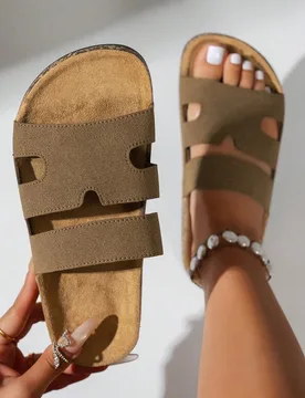 Zapatillas abiertas cómodas para mujer, zapatos para caminar casuales - Adecuados para uso en interiores y exteriores, cómodas y versátiles zapatil - Shein - FashionsVida
