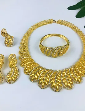 TITI Woman Jewelry Set Italian Gold Plated Big Necklace Bracelet Ring Luxury Hollow Out Round Pendant Banquet Party Favors - Aliexpress - FashionsVida