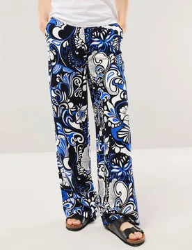 Kombihose aus Leinenmix, Regular Fit#normale Größen#Kurzgrößen, Farbe Blau, 25, luftiges Leinen leichte Viskose Damen - Walbusch - FashionsVida