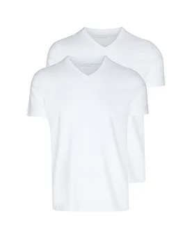 T-shirt confezione da 2 bianco bianco S - Windsor - FashionsVida