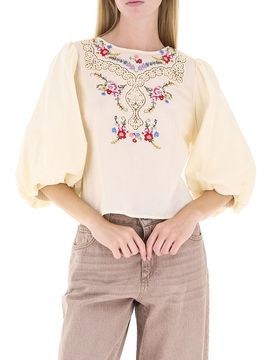 Blusa maniche palloncino CREMA M