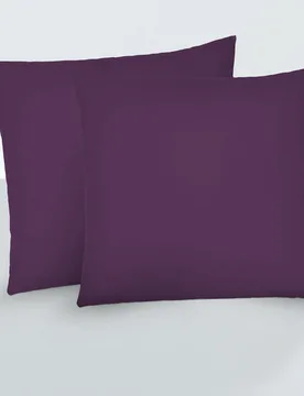 Feinjersey-Kopfkissenbezug Doppelpack dunkel violett, 2x 80x80 cm - Biberna - FashionsVida
