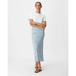 Falda larga con estampado de lunares