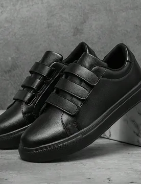 Zapatos planos de corte bajo cómodos para hombre, de moda de nicho, unicolor con patchwork, cierre de gancho y bucle, estilo minimalista versátil ca - Shein - FashionsVida