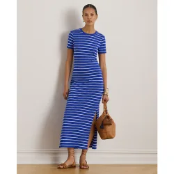 Vestido midi de manga corta estampado