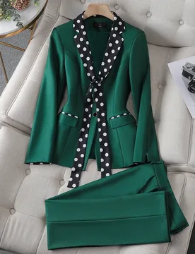 Elegant Black Green Purple Formal Jacket Pant Suit Blazer Women Female Office Ladies Business Work Wear 2PieceSet костюм - Aliexpress - FashionsVida