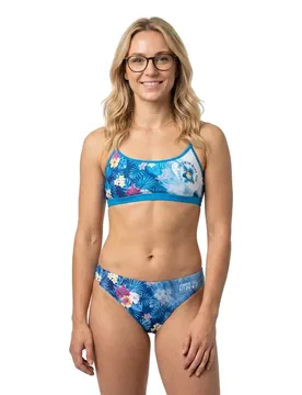 Swim Bike Run Wave Bikini White / Blue L Women - OTSO - FashionsVida