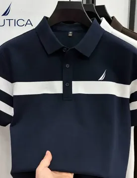 NAUTICA Striped Sailboat Logo Men's Short-Sleeve Polo Shirt Lapel Casual Business Breathable Outdoor Fashion Men's T-Shirt - Aliexpress - FashionsVida