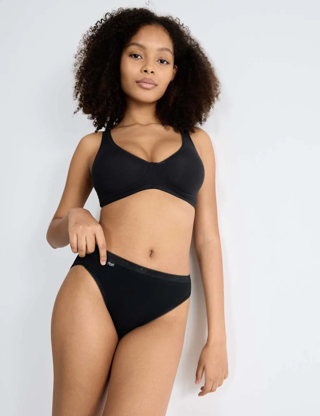 Basic+ Non Wired Cotton Full Cup Bra Black female - Sloggi - FashionsVida