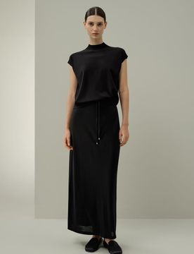 Top Seta e Lino Collo Alto M - Elegante e Traspirante