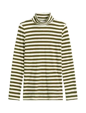 T-Shirt, LSL, Turtleneck, YD-Stripe feale