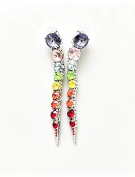 Chic Gradient Rainbow Satellite Zircon Dangle Earrings Elegant Women Cocktail Party Holiday Jewelry Present - Aliexpress - FashionsVida