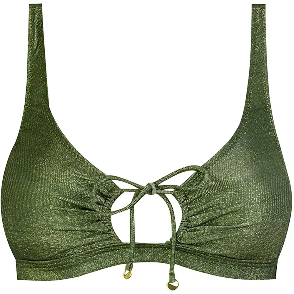 Top de bikini de tirantes y estampado con lurex - Lola Dolores Cortés - FashionsVida