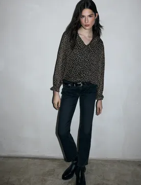 Street One Chiffonbluse mit Volants female Schwarz
