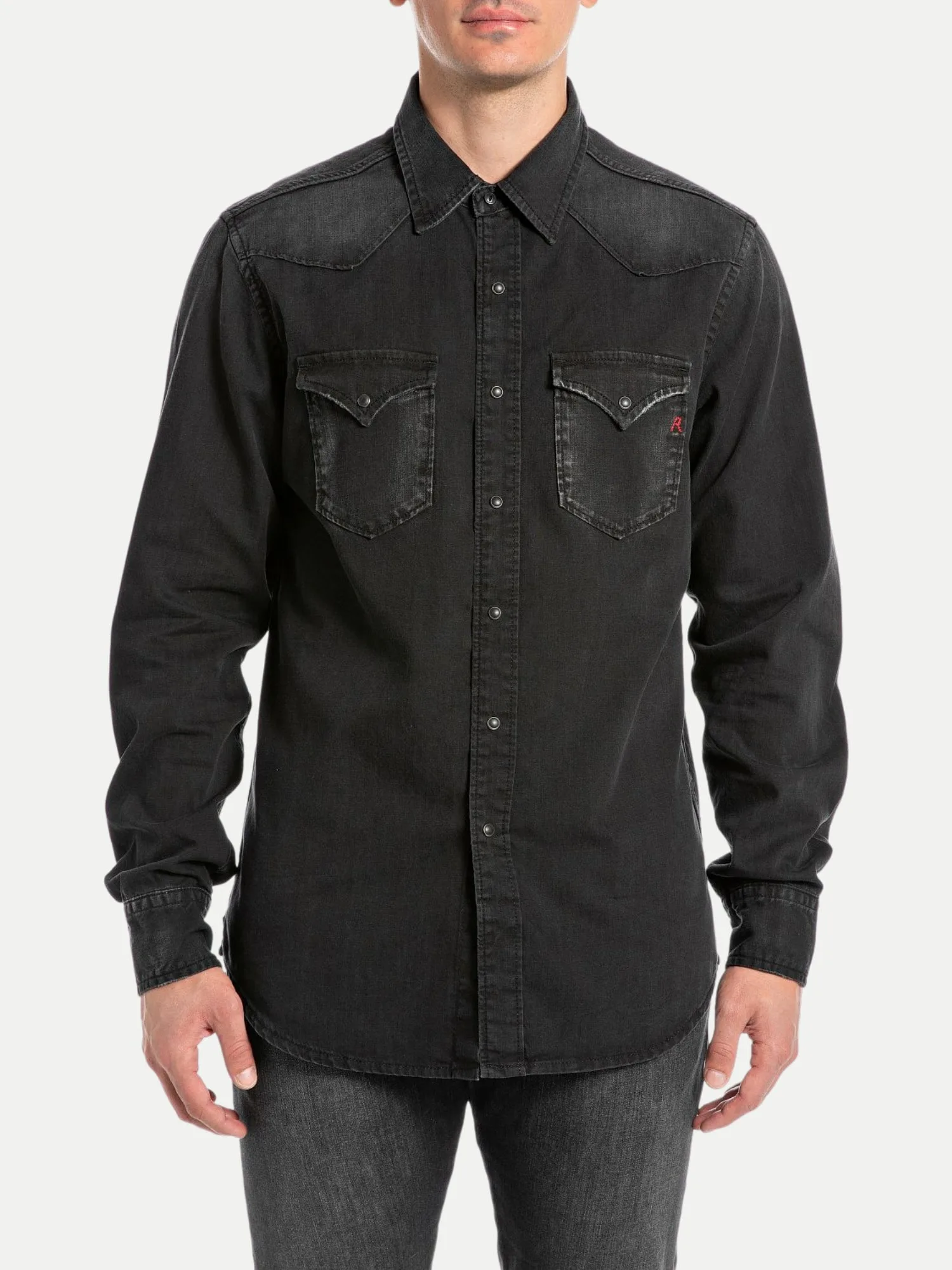 Replay Jeanshemd Schwarz M - Replay - FashionsVida