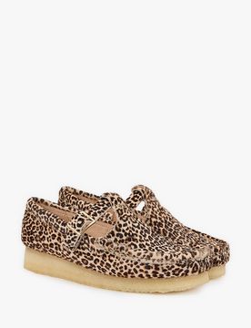 Mocassins léopard Wallabee en cuir