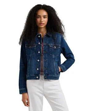 Giacca Di Jeans Crescent Trucker Denim Dark Washed 2XS - Pepe jeans - FashionsVida