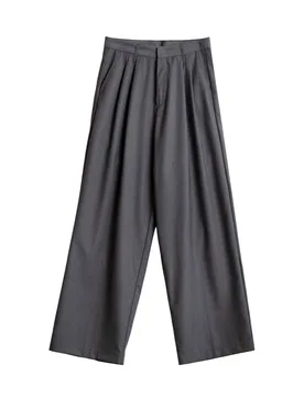 Shibuya pants pantaloni sartoriali gamba larga - antracite - WOODEN - FashionsVida