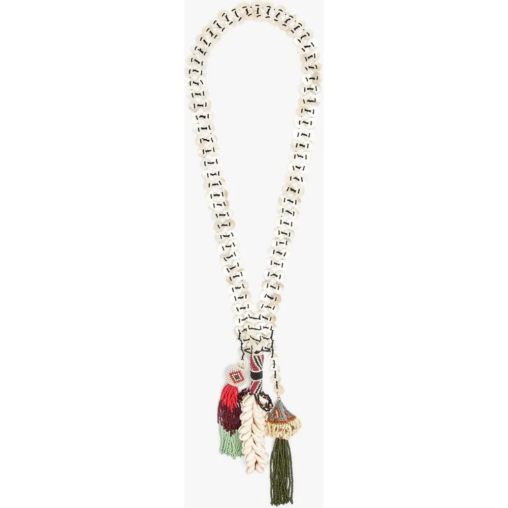Collar largo con botones y abalorios decorativos - Parfois - FashionsVida