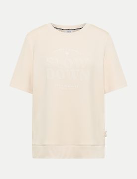 Sweatshirt mit Schriftzug Beige M