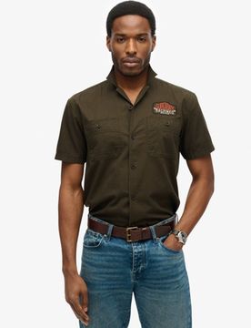 Superdry Herren Kurzarm-mechanikerhemd Green - Größe: XL