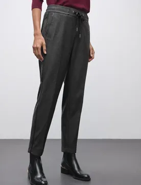 Melange Hose mit Tape female Grau