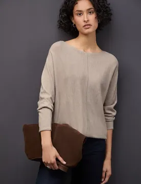 Basic Dolman Pullover female Beige