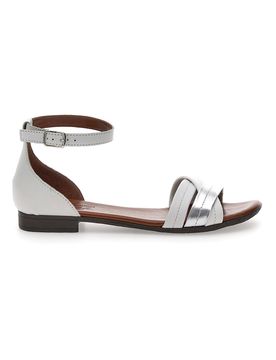 Sandali Flat Bianchi Con Sottopiede In Pelle 225410 36