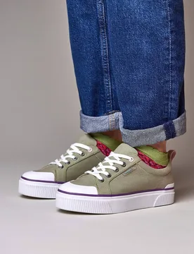 Women's 'Levan' Chunky Canvas Trainers Shoes in Pale Green Size: 6 - Pale Green - Size: 6 - Moshulu - FashionsVida