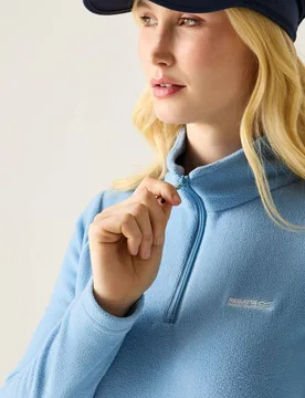 Women's Sweethart Lightweight Half Zip Fleece Sweatshirt in Pale Blue Size: 24 - Pale Blue - Size: 24 - Regatta - FashionsVida