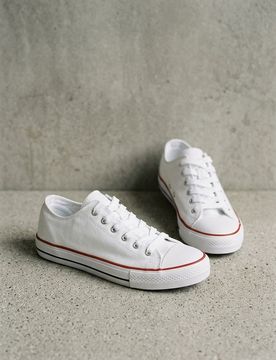 Sneakers basse con lacci - bianco