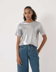 HUSH Metallic T-Shirt Silver female