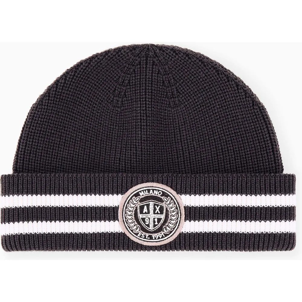 Gorro de punto de hombre con logo - Armani Exchange - FashionsVida