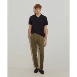 Polo regular fit de hombre en piqué de algodón en marino
