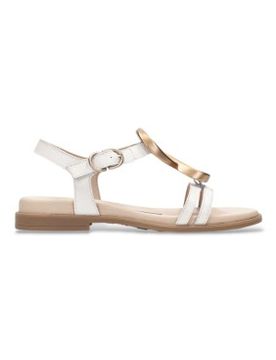 Para mujer. HV264765 Sandalias Bali roto (36), Piel, Plano, 1 a 3cm, Hebilla, Casual