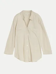 Blouse shirt with linen Beige 38
