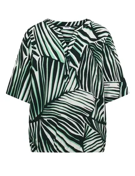 TOS Printed Splitneck Blouse female