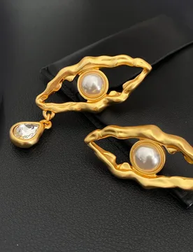 Metal Evil Eye Water Drop Zircon Earrings, Exaggerated Tassel Stud Earrings, Luxury Personality Jewelry Gifts for Women - Aliexpress - FashionsVida