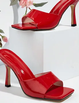 Sandalias de tacón alto de mujer de tacón fino y elegante, tacones de aguja - Shein - FashionsVida
