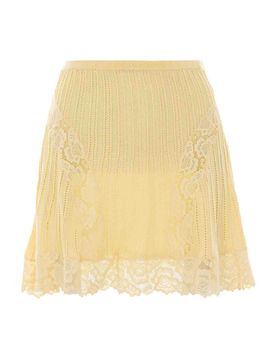 Minigonna in maglia Pointelle gialla