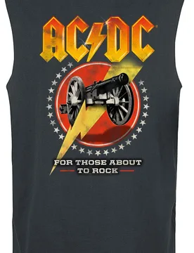 Tank-Top - Amplified Collection - For Those About To Rock - S bis XL - für Männer - Größe XL - charcoal - Lizenziertes Merchandise! - Männer - ma - AC/DC - FashionsVida