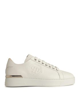 Sneaker in pelle bianca esagonale