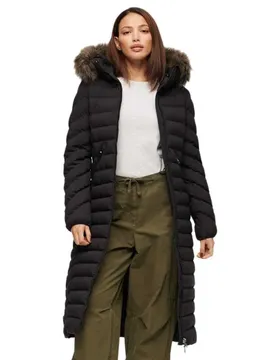 Giacca Fuji Faux Fur Longline Black L