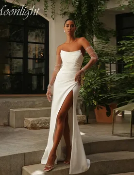 Elegant Pleat Boat-Neck Mermaid Wedding Dress 2026 Sleeveless High Side Slit Backless Bridal Gown Vestidos De Novia Customized - Aliexpress - FashionsVida