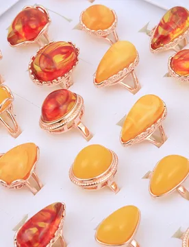New Arrival 20 Pcs/Lot Vintage Natural Stone Imitation Beeswax Rings For Women Wholesale Party Gifts Jewelry - Aliexpress - FashionsVida