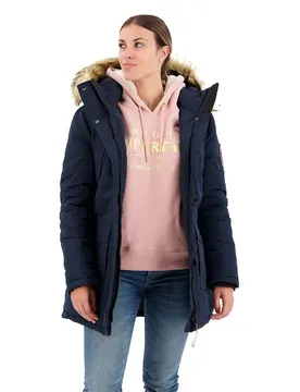 Parka Everest Faux Fur Nordic Chrome Navy XS