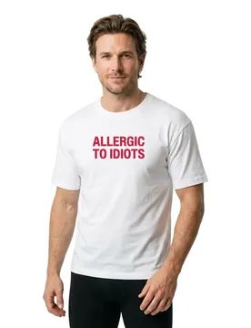 Miss T-shirt à Manches Courtes Allergic To Idiots White 5XL
