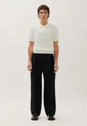 Kurzarm Poloshirt aus Baumwolle/Seide Ecru L